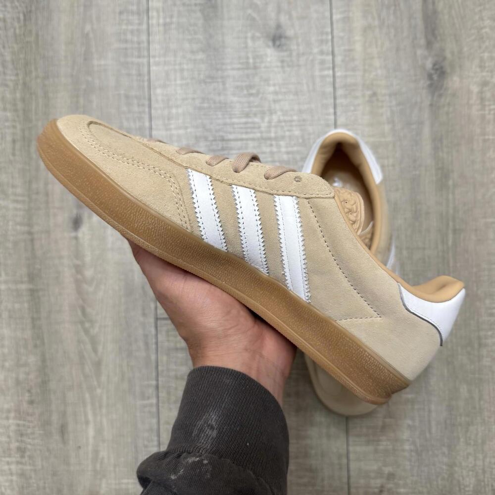Adidas Gazelle Women's Tan & White Suede Sneaker - Picture 2 of 11